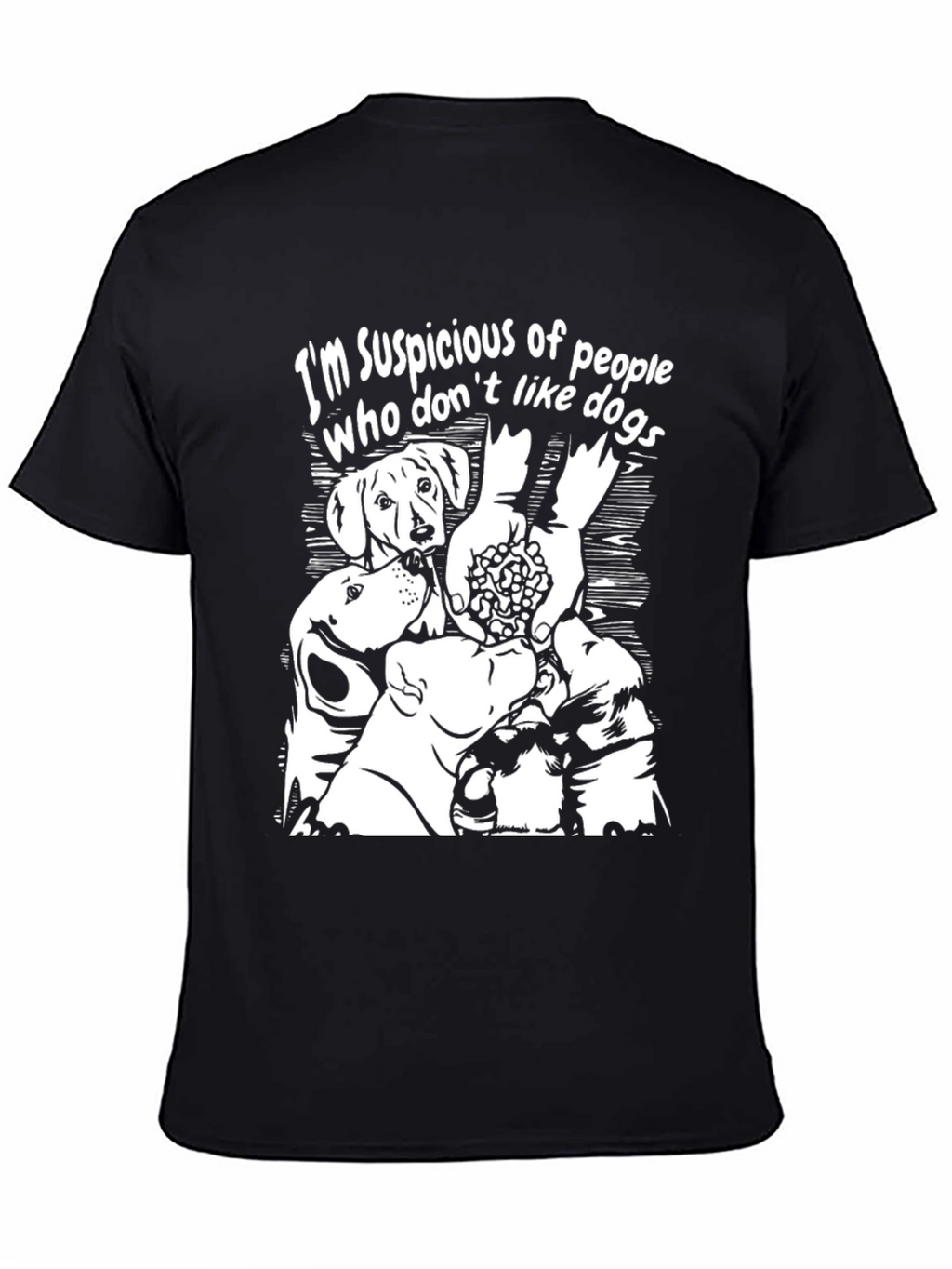 Suspicious Dog Lover Black T-Shirt