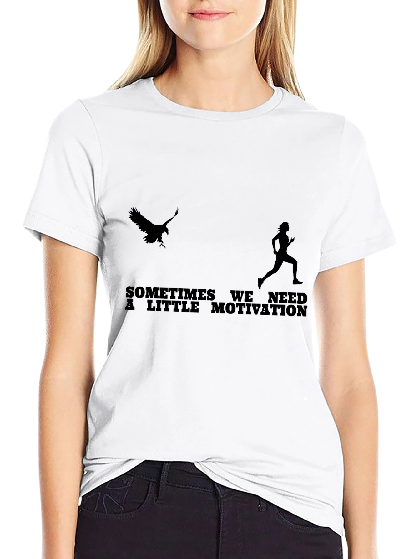 Motivational Run T-Shirt - Eagle Chasing Runner