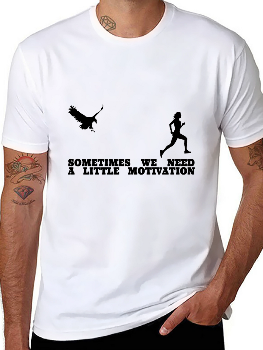 Motivational Run T-Shirt - Eagle Chasing Runner