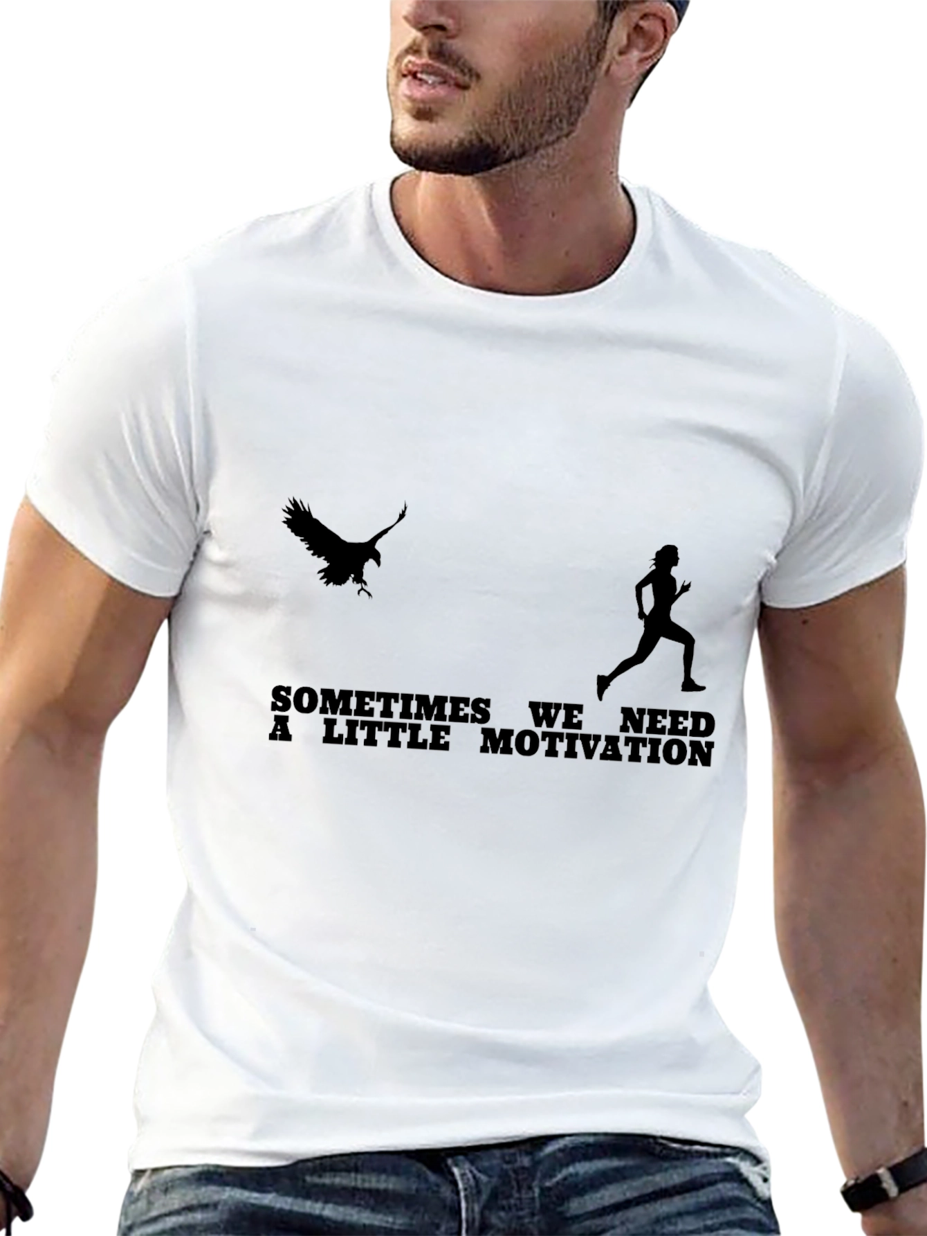 Motivational Run T-Shirt - Eagle Chasing Runner