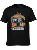 Not Lazy Saving Energy Cat Graphic T-Shirt