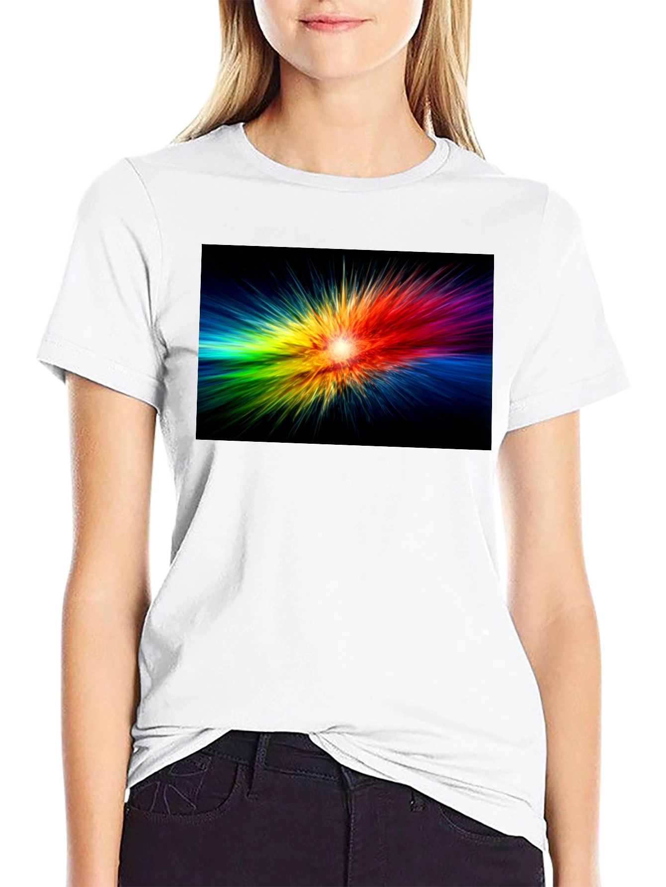 Rainbow Burst Black T-Shirt