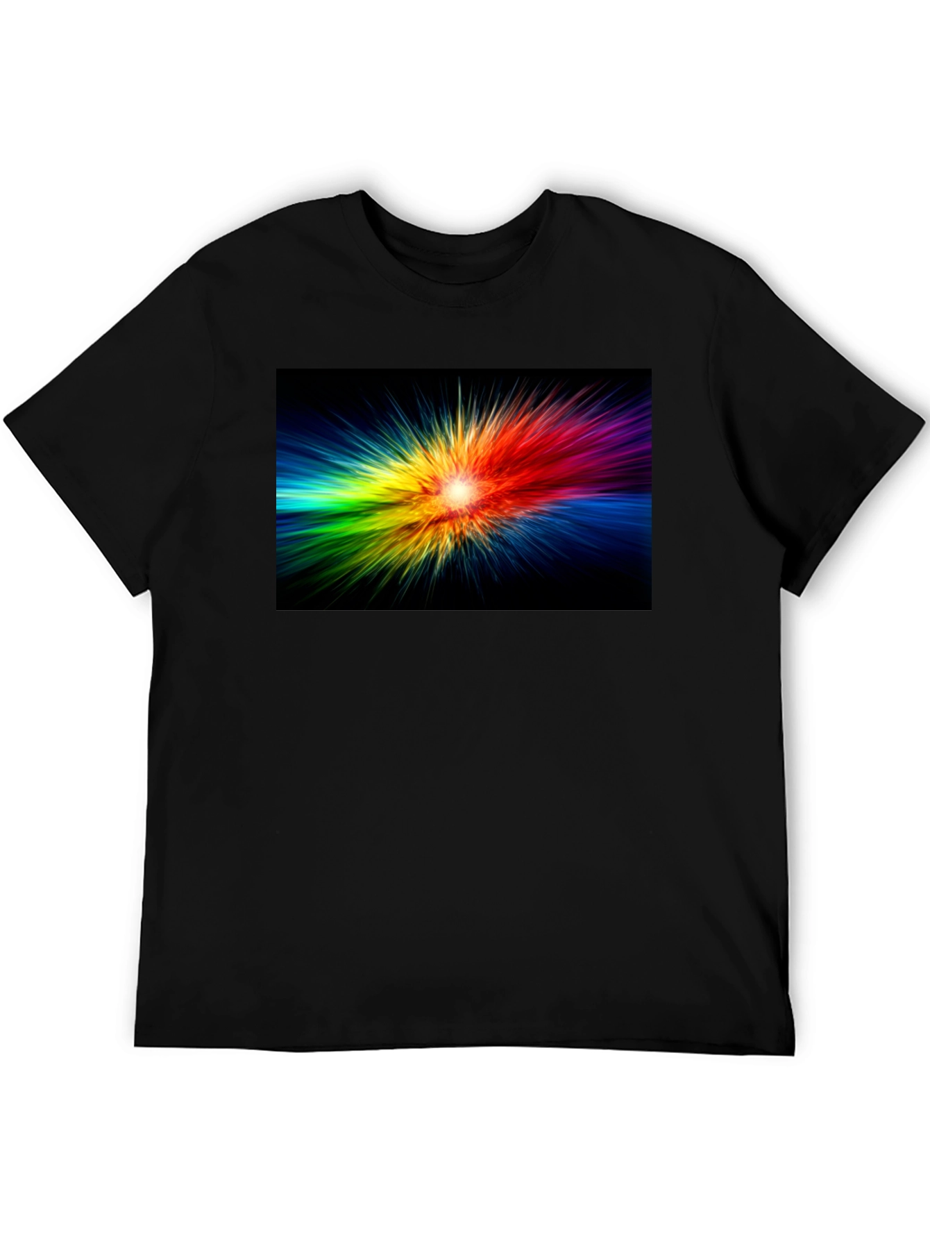 Rainbow Burst Black T-Shirt