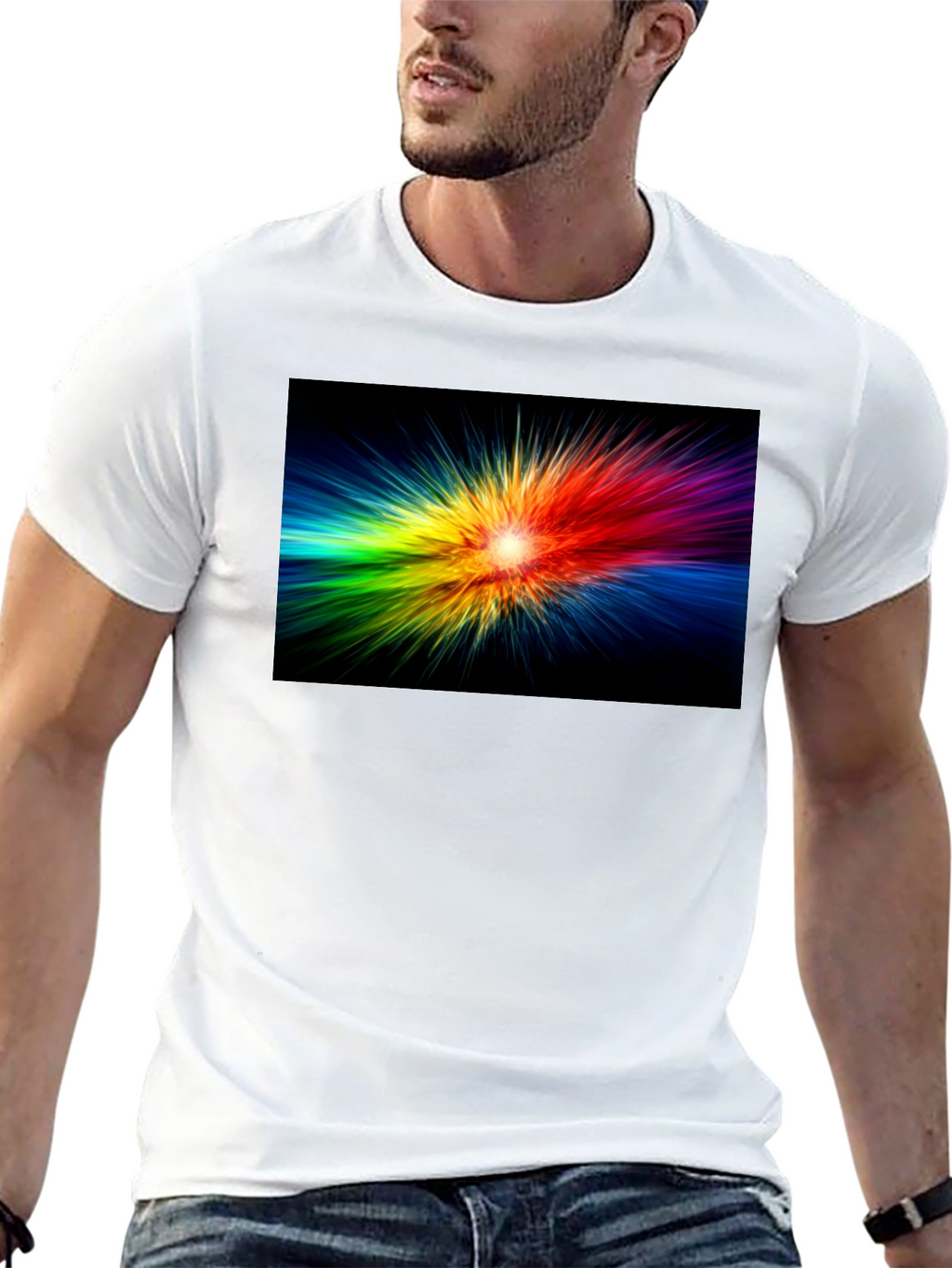 Rainbow Burst Black T-Shirt