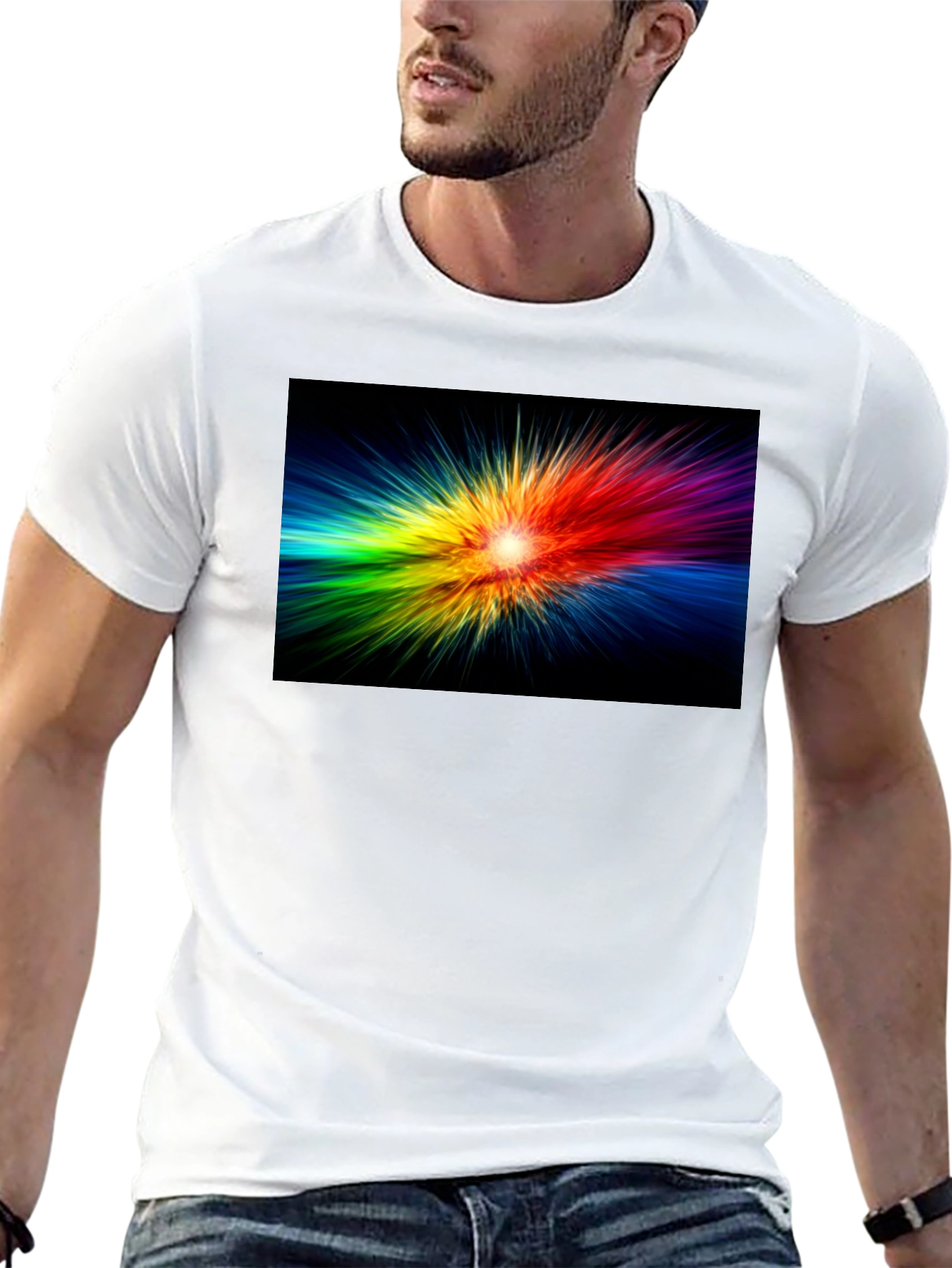 Rainbow Burst Black T-Shirt