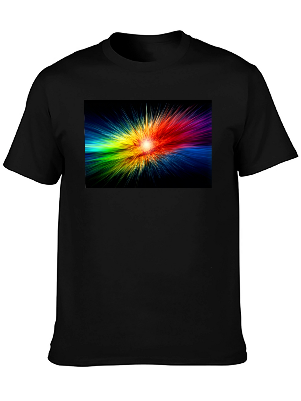 Rainbow Burst Black T-Shirt