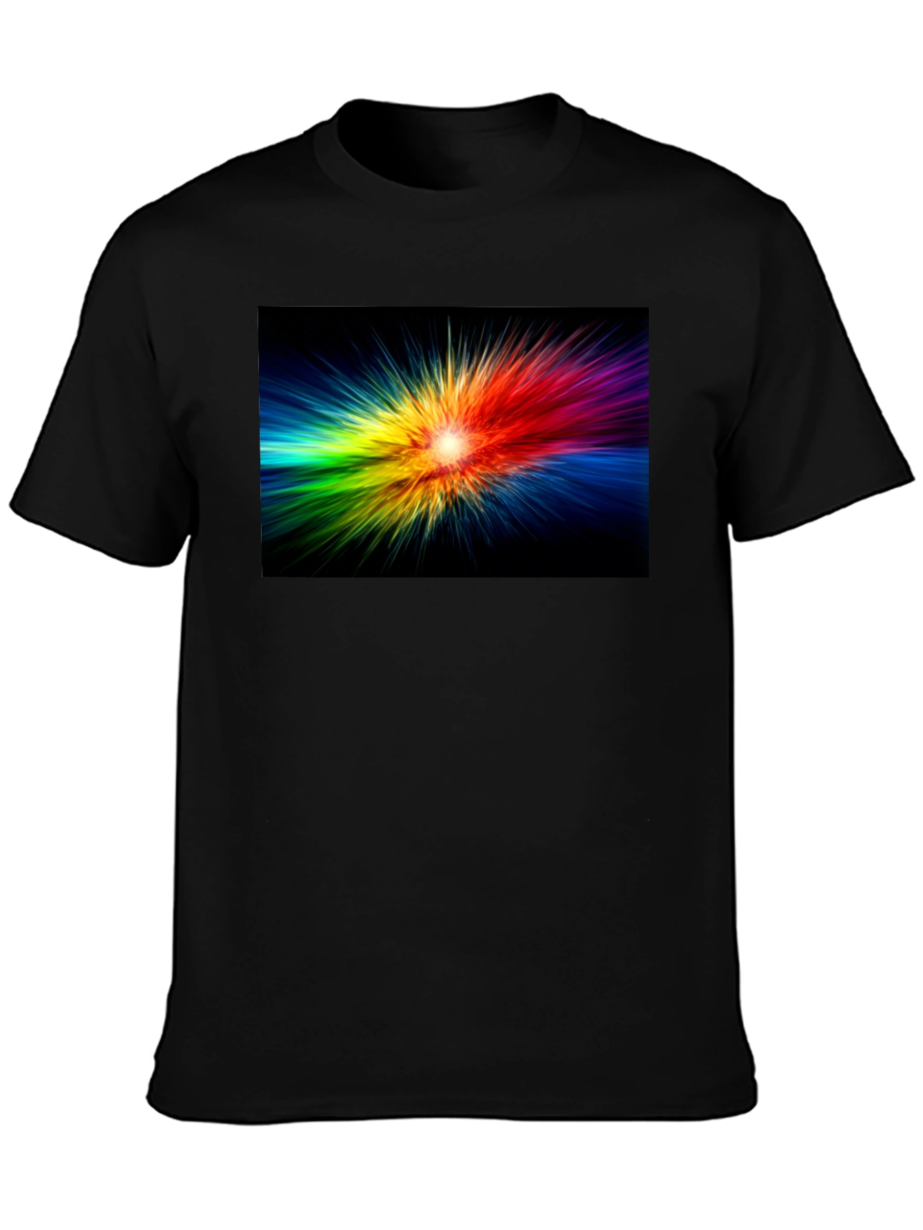 Rainbow Burst Black T-Shirt