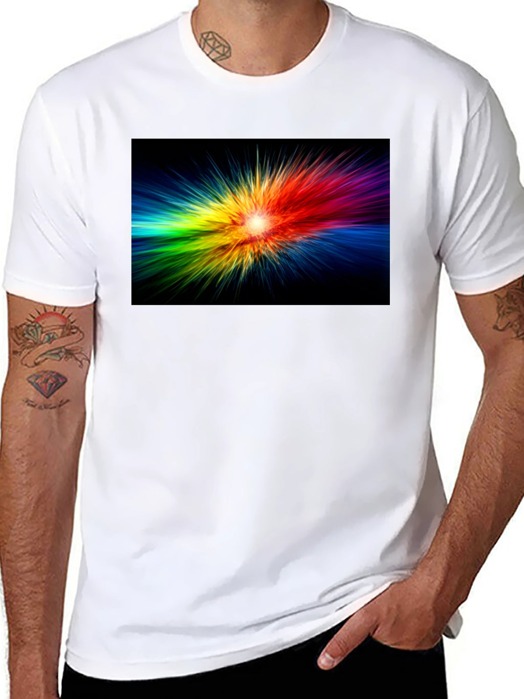 Rainbow Burst Black T-Shirt