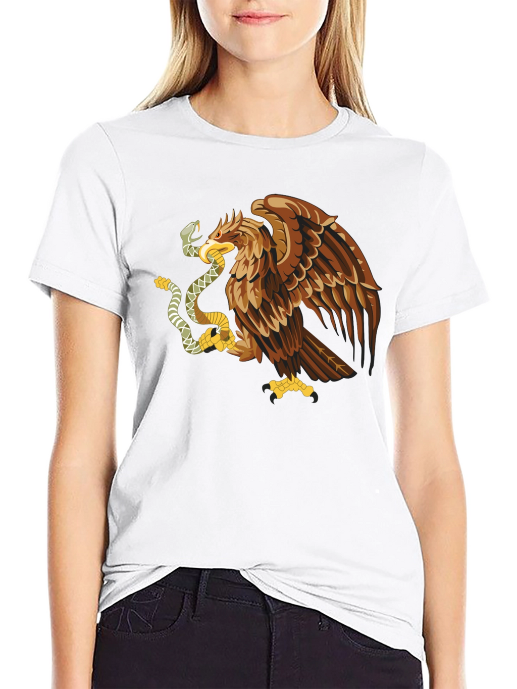 Mexican Eagle Graphic T-Shirt - Black