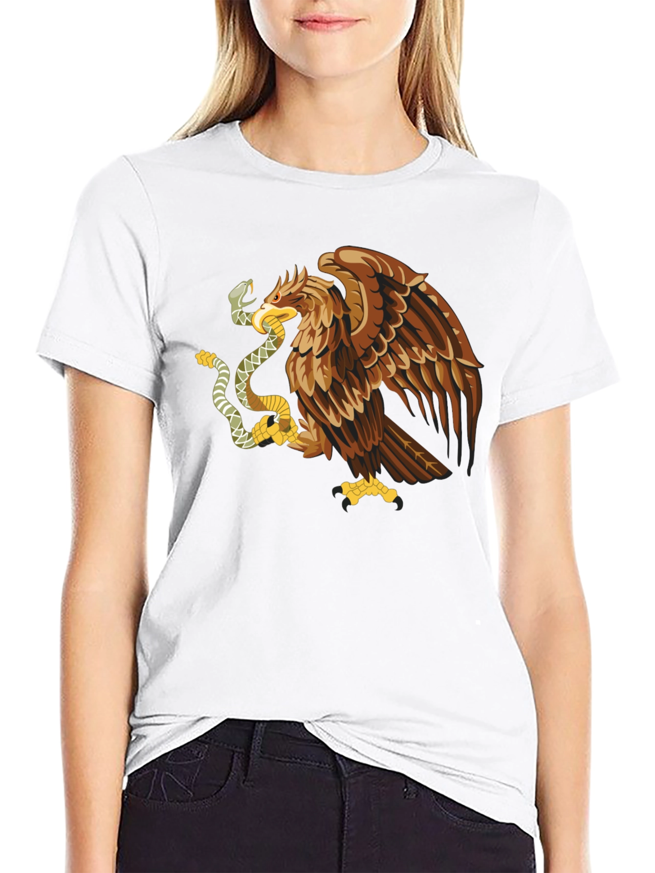 Mexican Eagle Graphic T-Shirt - Black