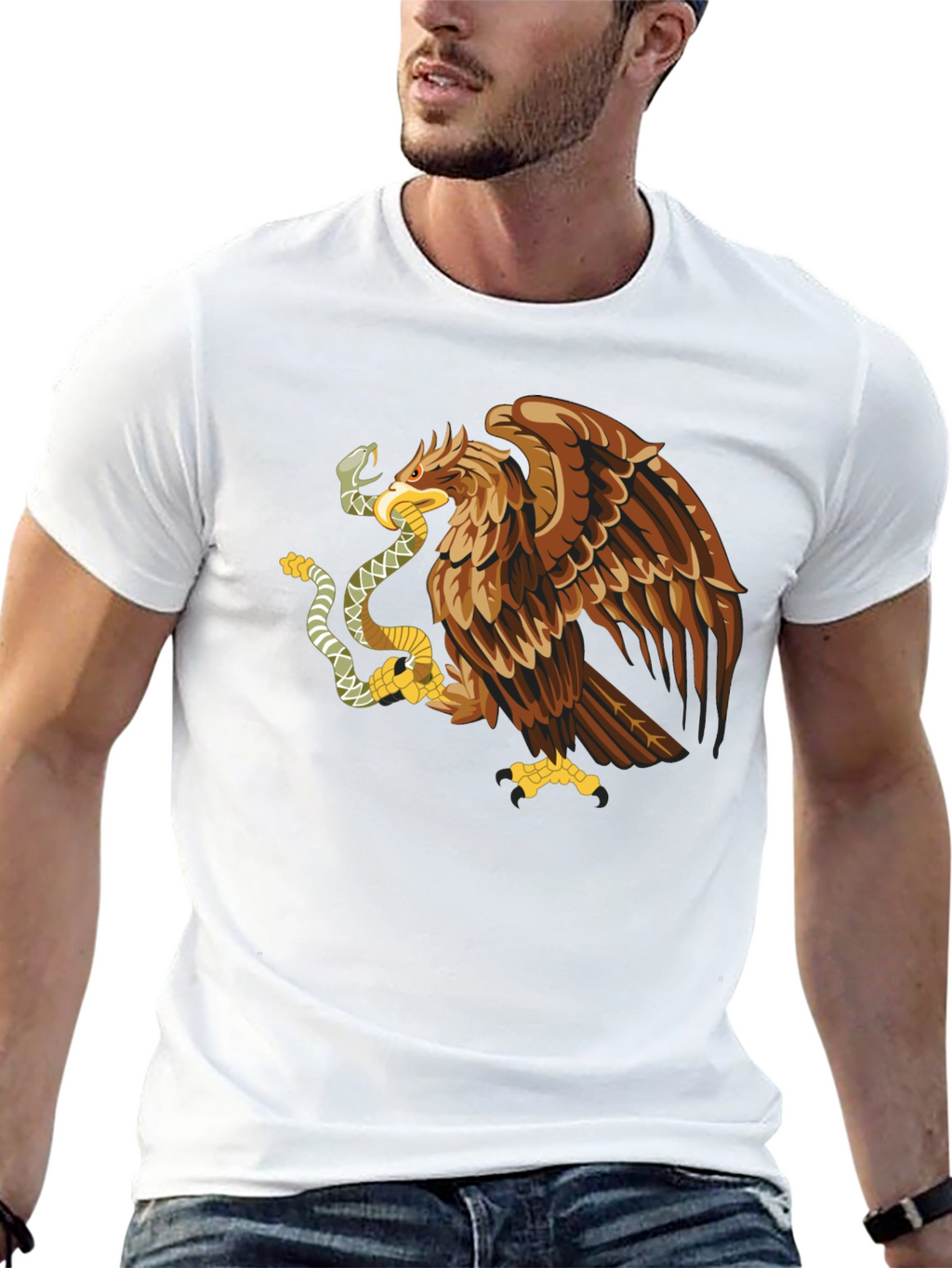 Mexican Eagle Graphic T-Shirt - Black