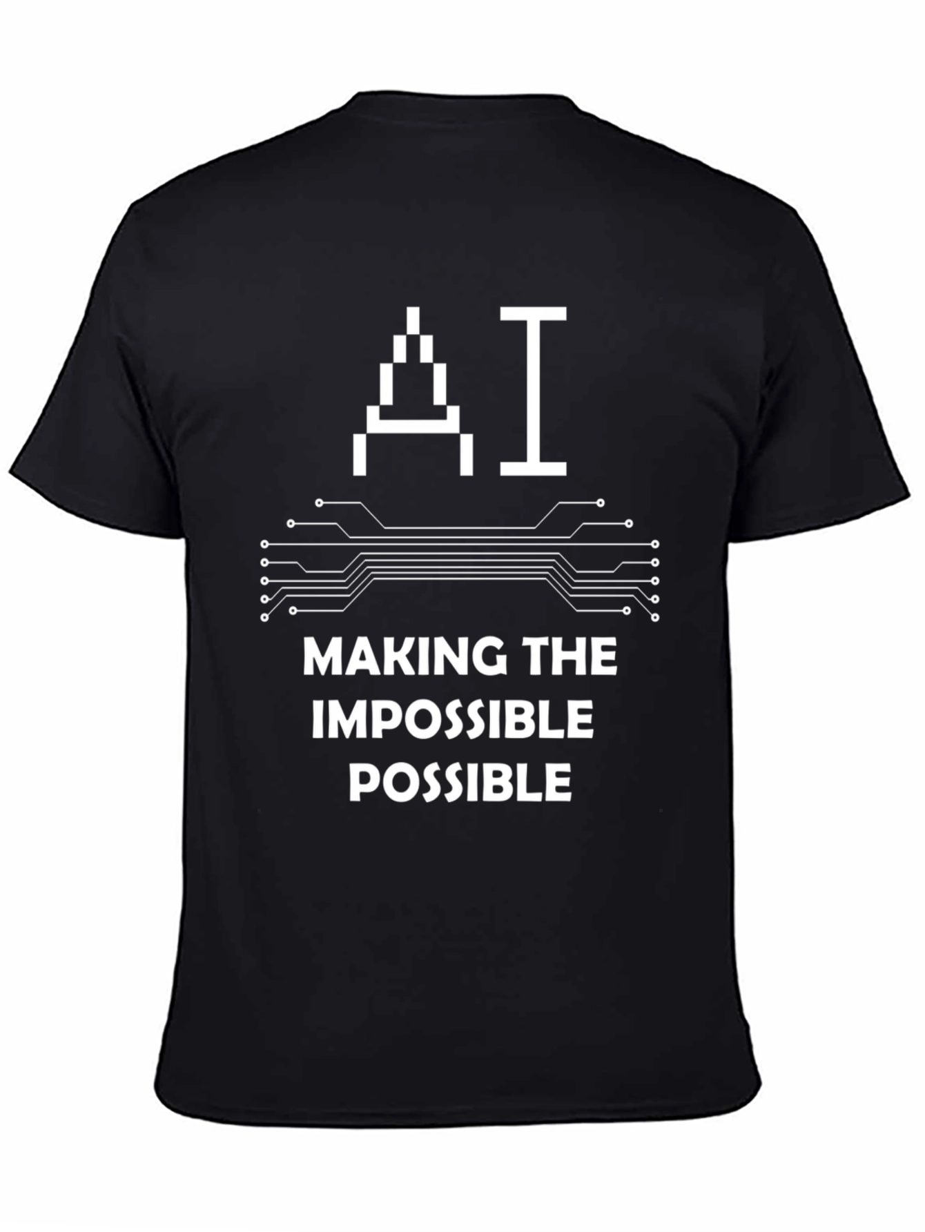 AI Makes Impossible Possible Black Graphic T-Shirt