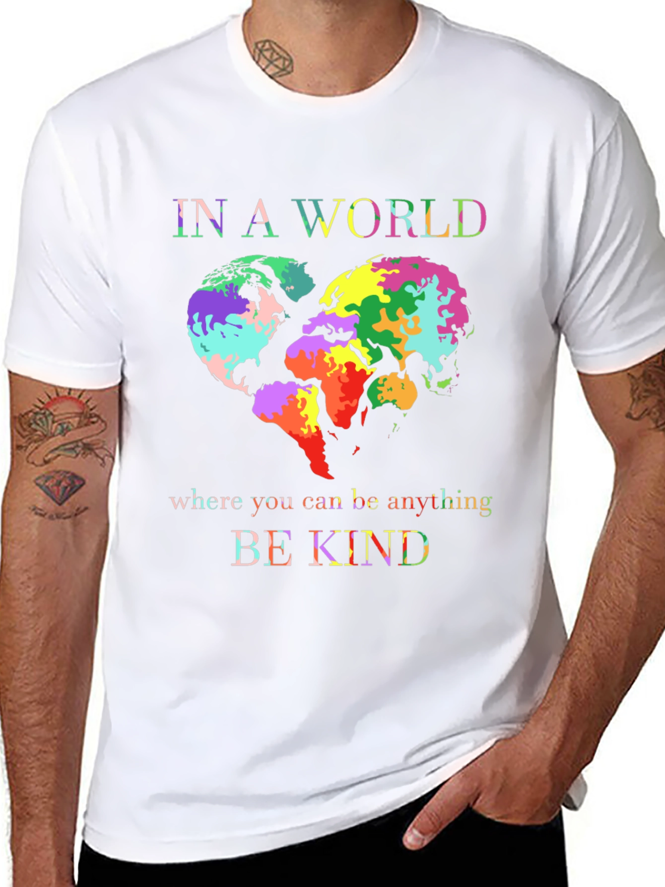 Be Kind World Heart Graphic Tee