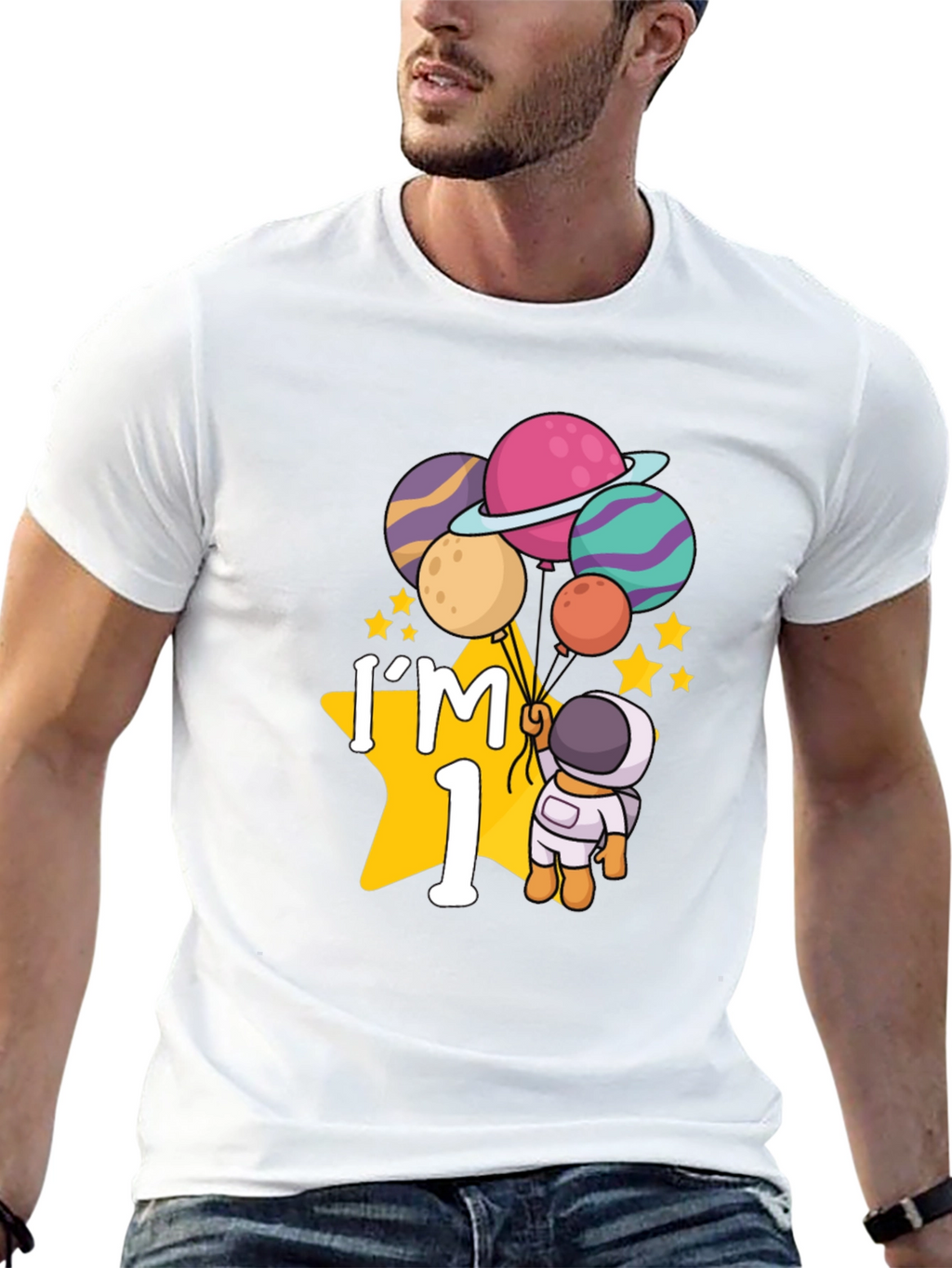 Im One Astronaut T-Shirt Birthday Space Planets
