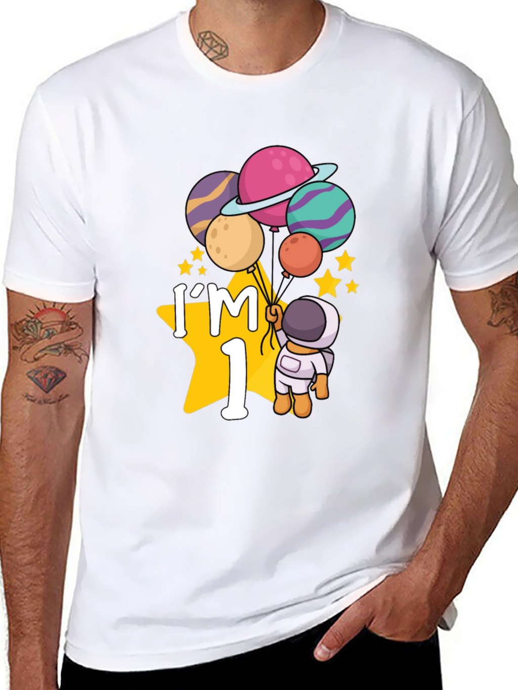 Im One Astronaut T-Shirt Birthday Space Planets