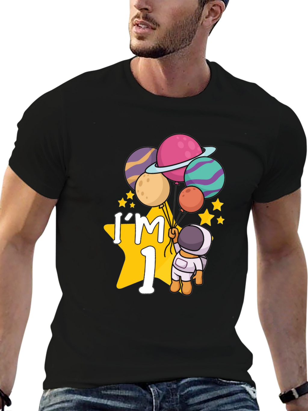 Im One Astronaut T-Shirt Birthday Space Planets