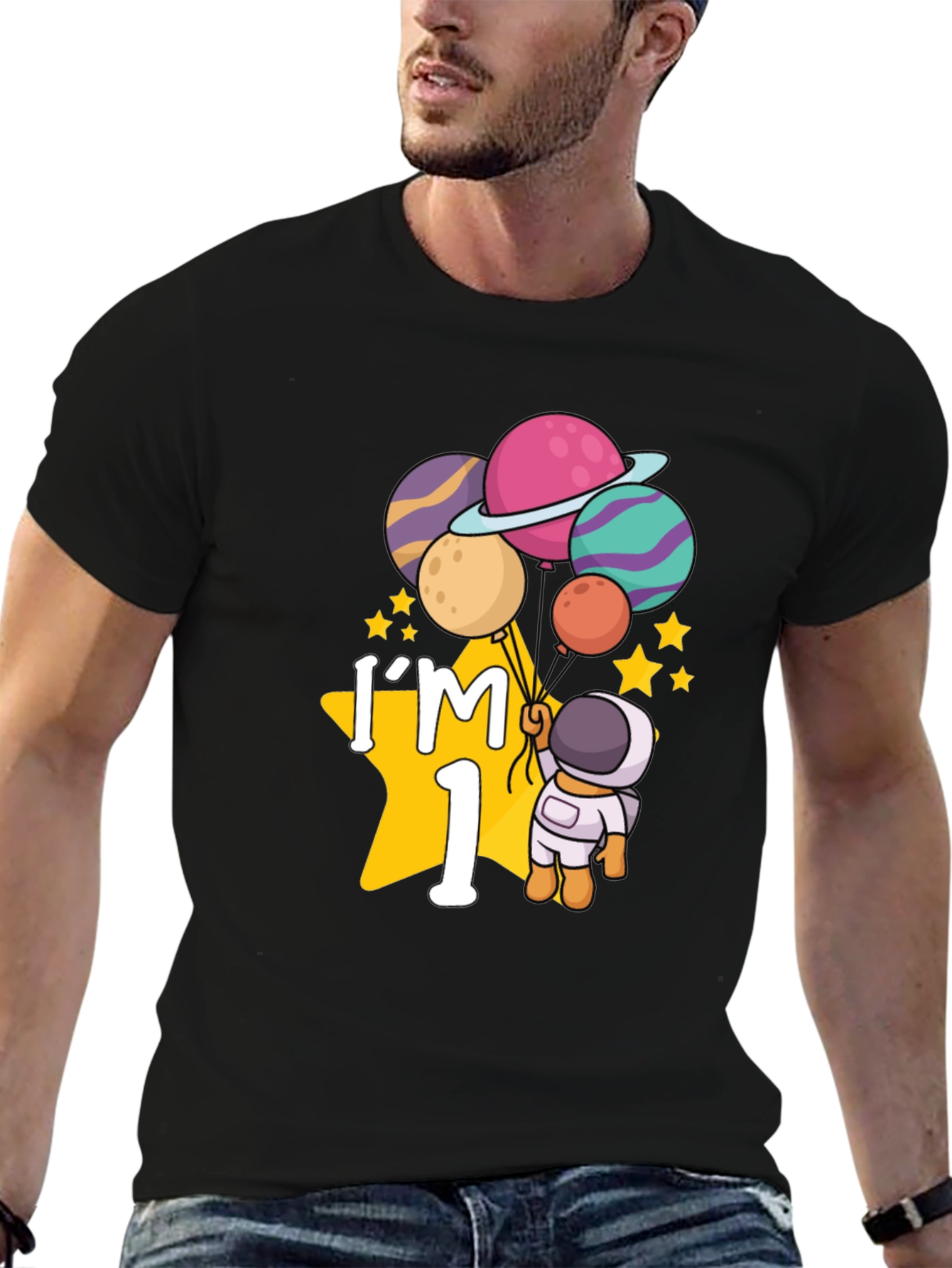 Im One Astronaut T-Shirt Birthday Space Planets