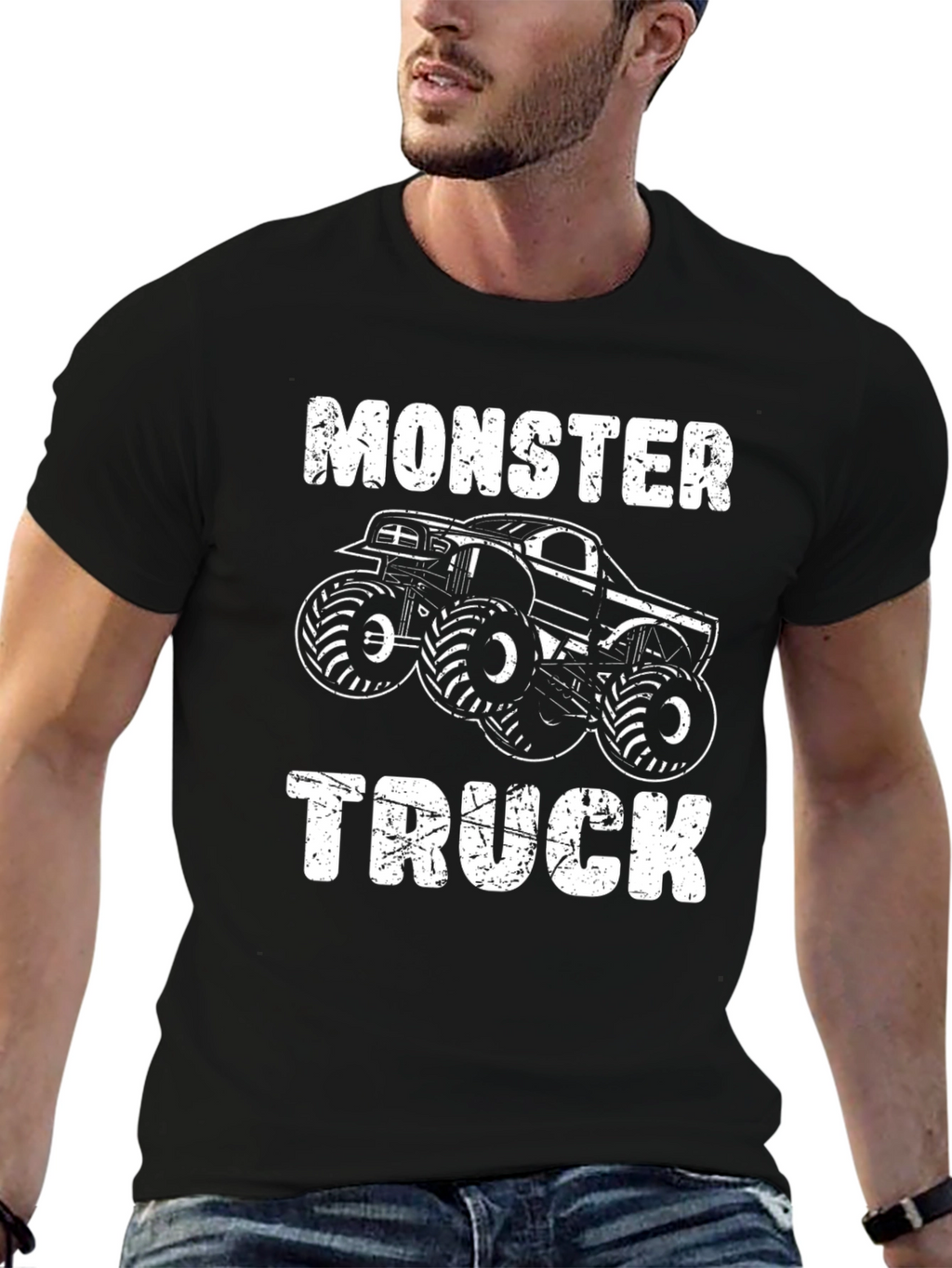 Monster Truck Graphic Tee - Black Cotton T-Shirt