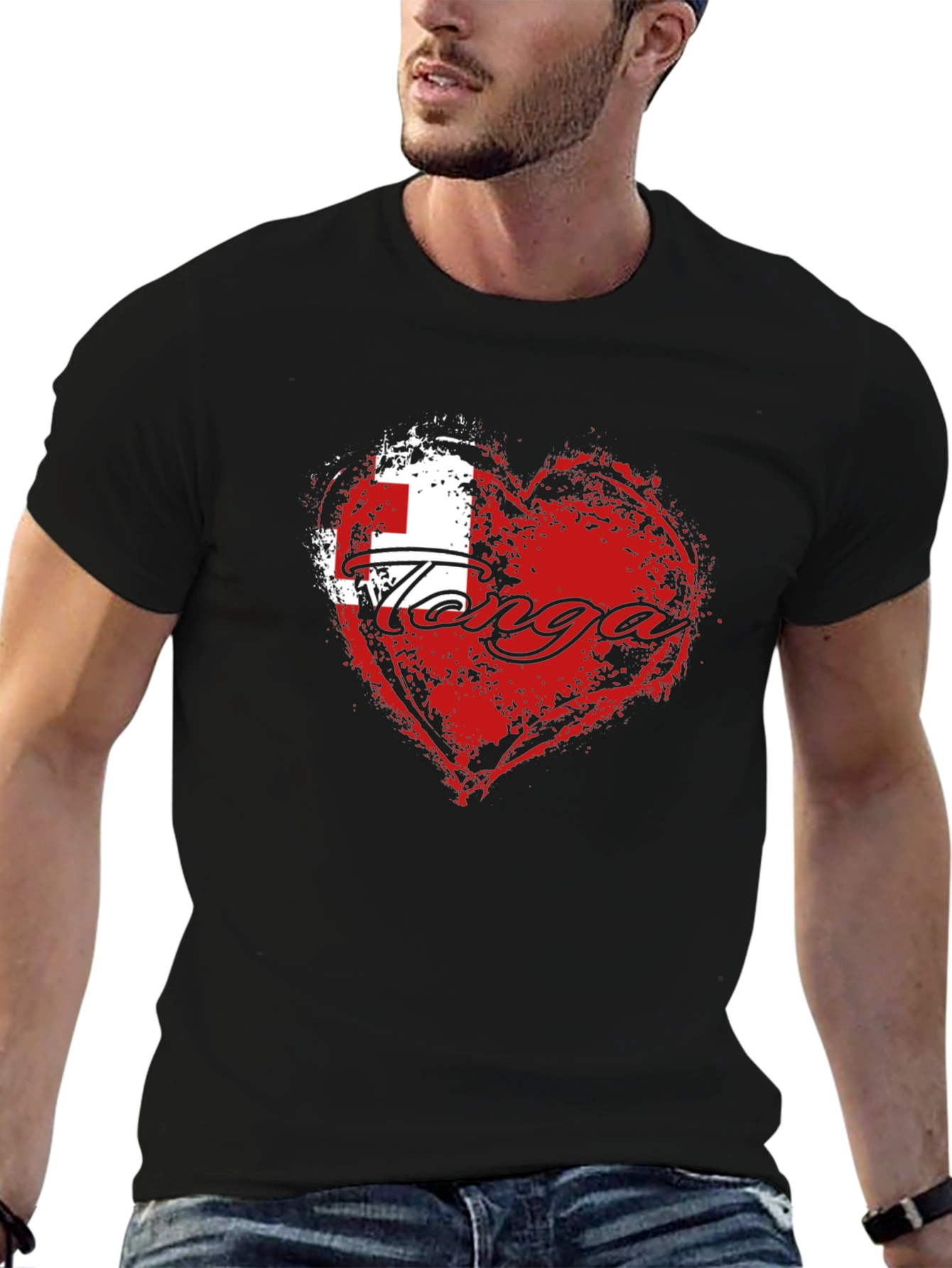 Tonga Flag Heart T-Shirt - Show Your Pride!