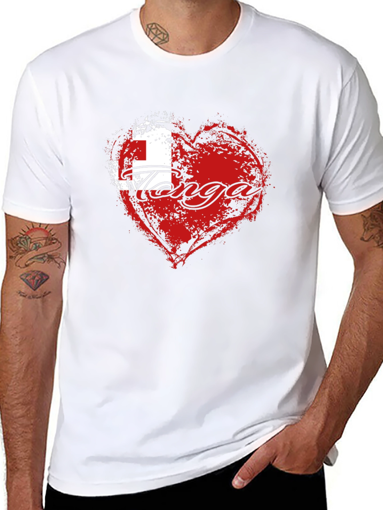 Tonga Flag Heart T-Shirt - Show Your Pride!