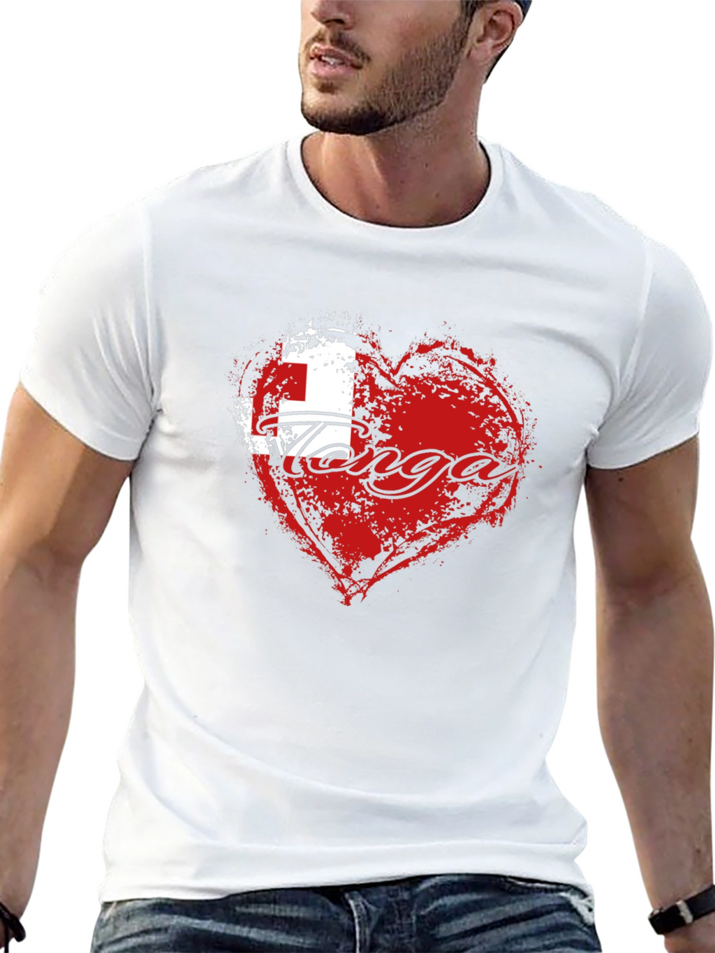 Tonga Flag Heart T-Shirt - Show Your Pride!
