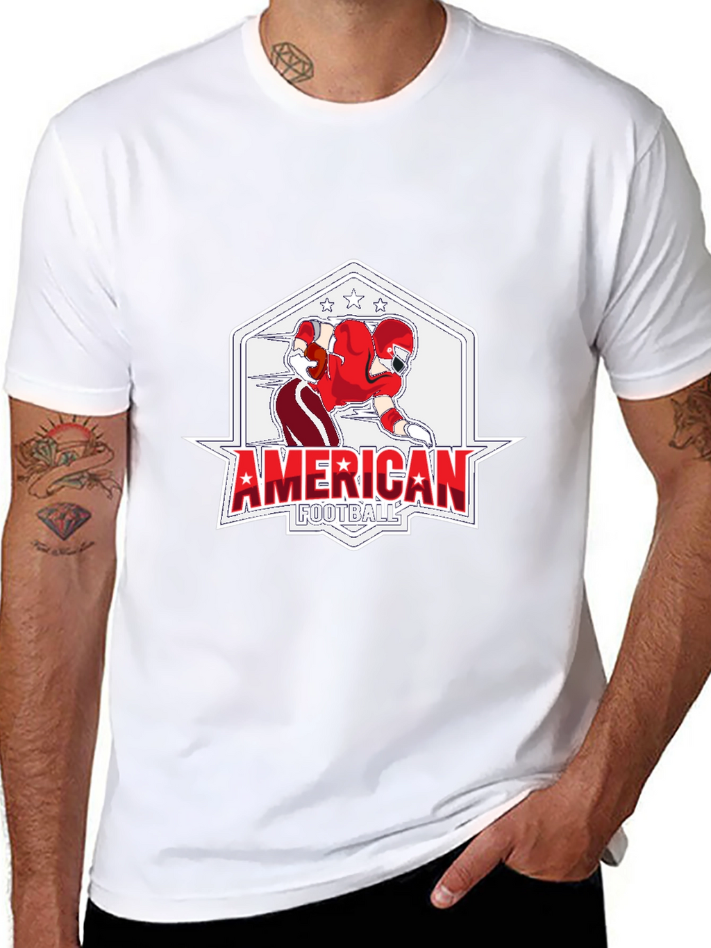 American Football Graphic Black T-Shirt