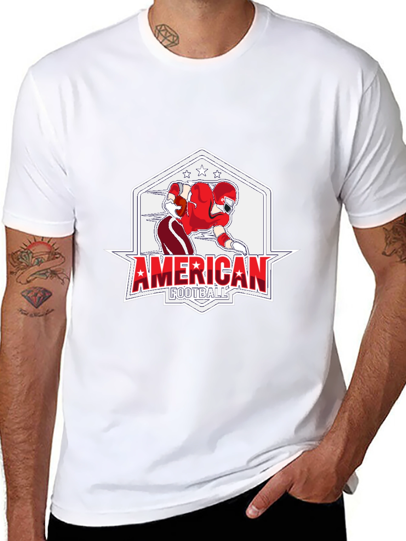 American Football Graphic Black T-Shirt