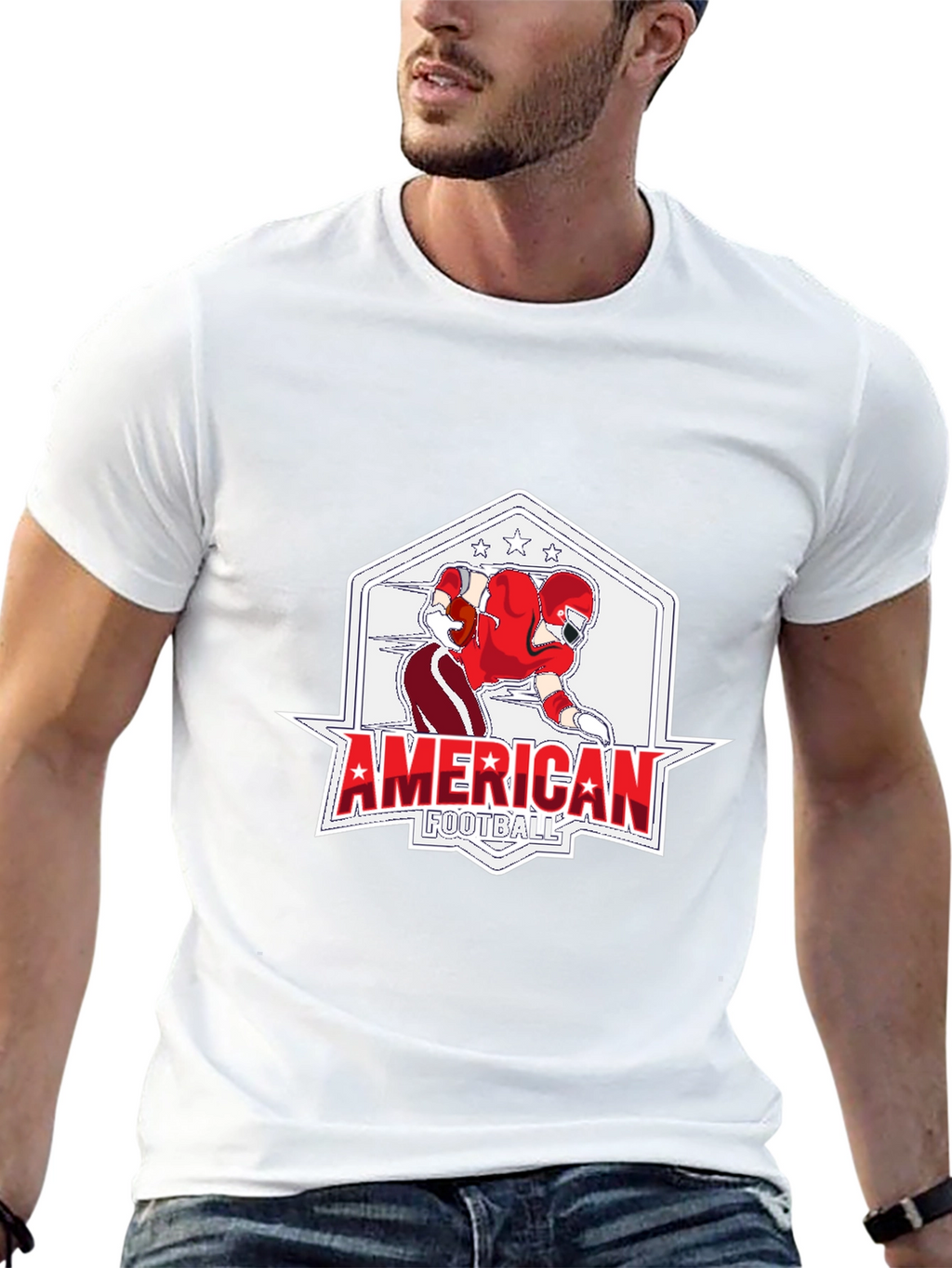 American Football Graphic Black T-Shirt
