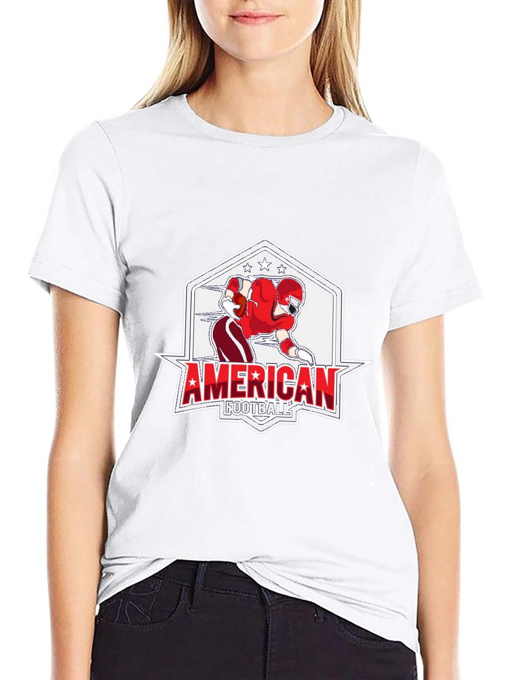 American Football Graphic Black T-Shirt