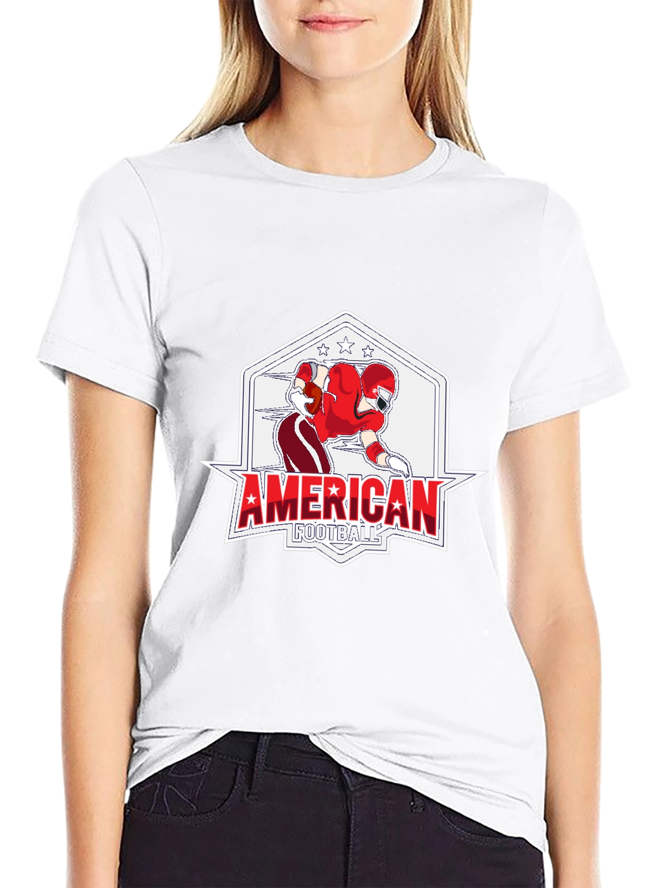 American Football Graphic Black T-Shirt