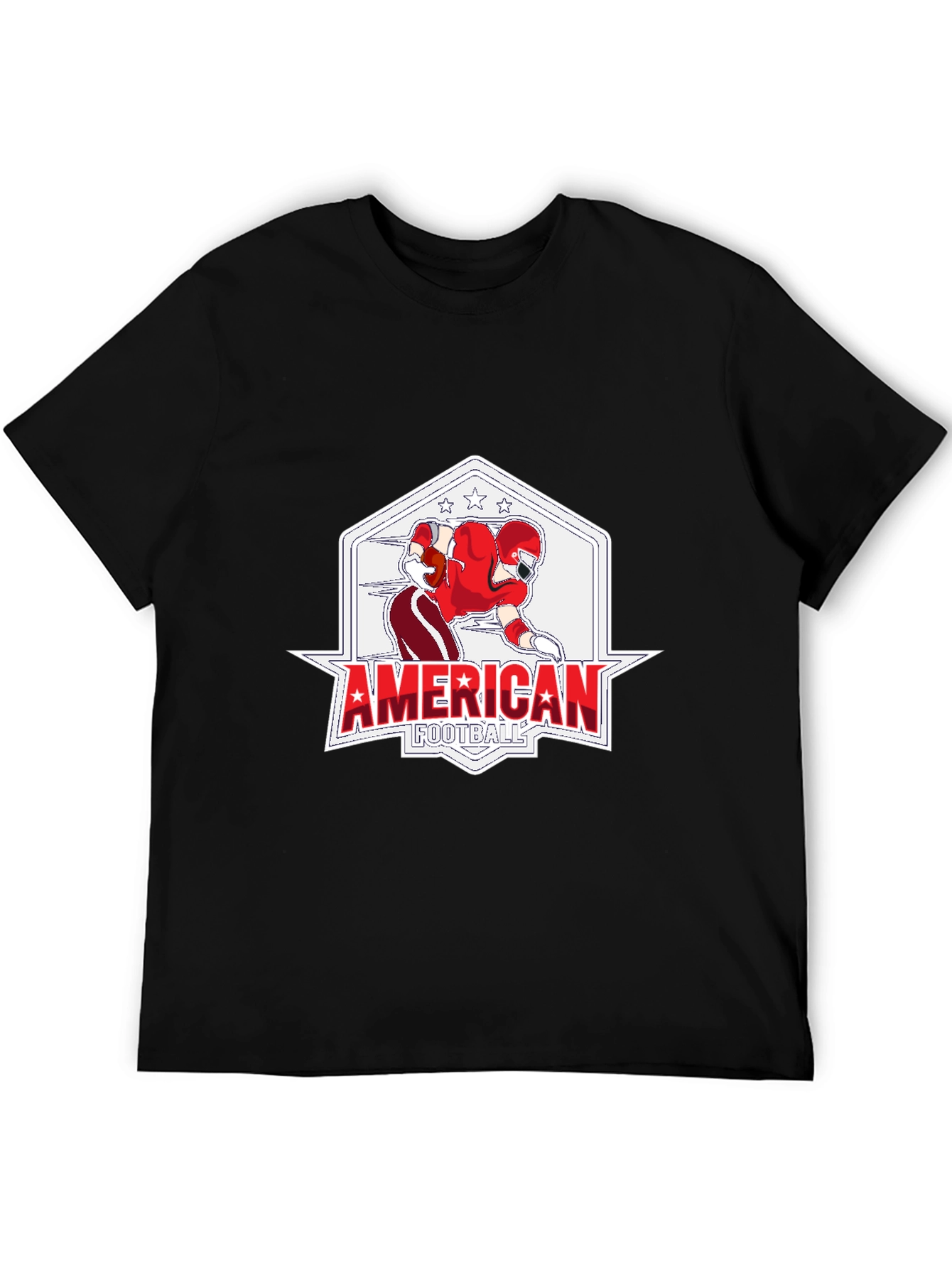 American Football Graphic Black T-Shirt