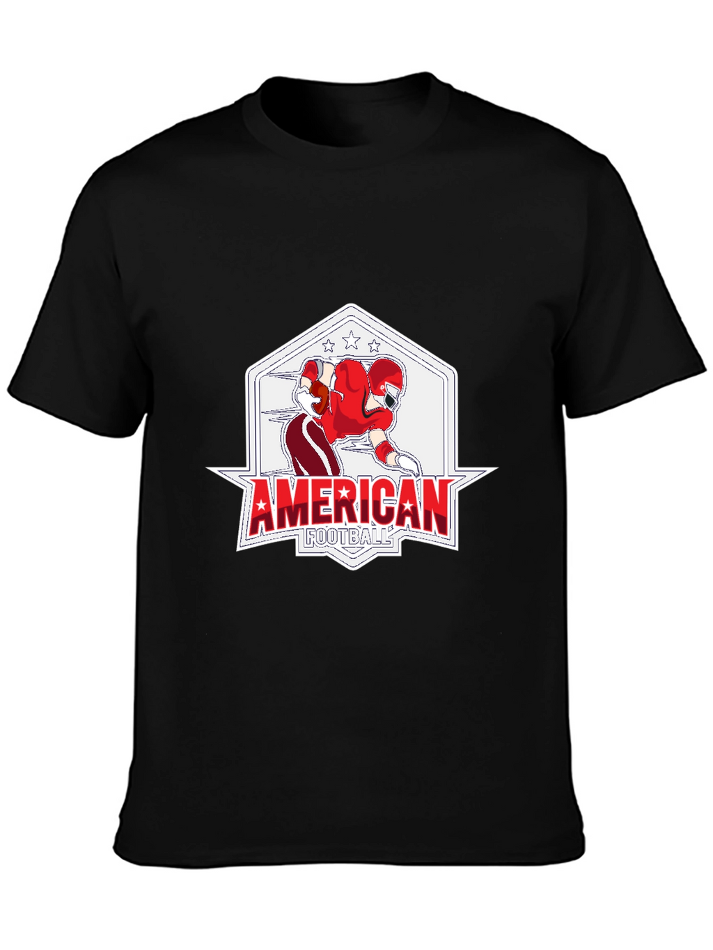 American Football Graphic Black T-Shirt