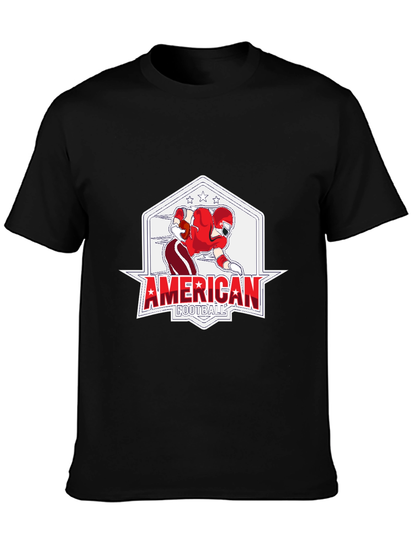 American Football Graphic Black T-Shirt