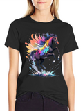 Rainbow Horse Graphic Tee - Mens Black T-Shirt