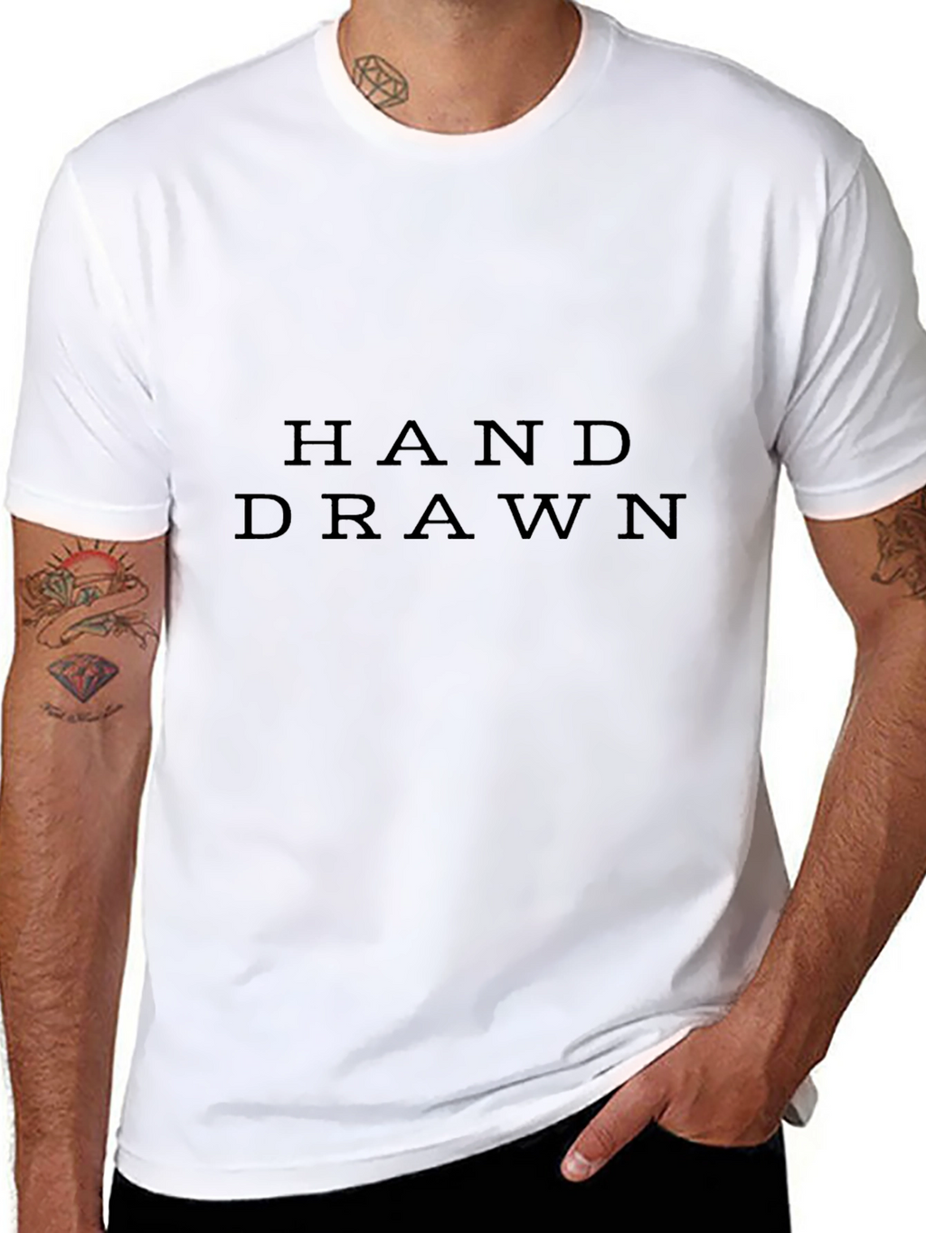 Hand Drawn Graphic Black T-Shirt