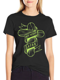 Not Today Satan Graphic Tee - Black