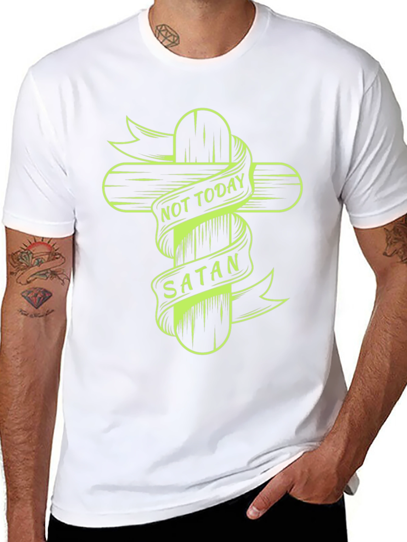 Not Today Satan Graphic Tee - Black
