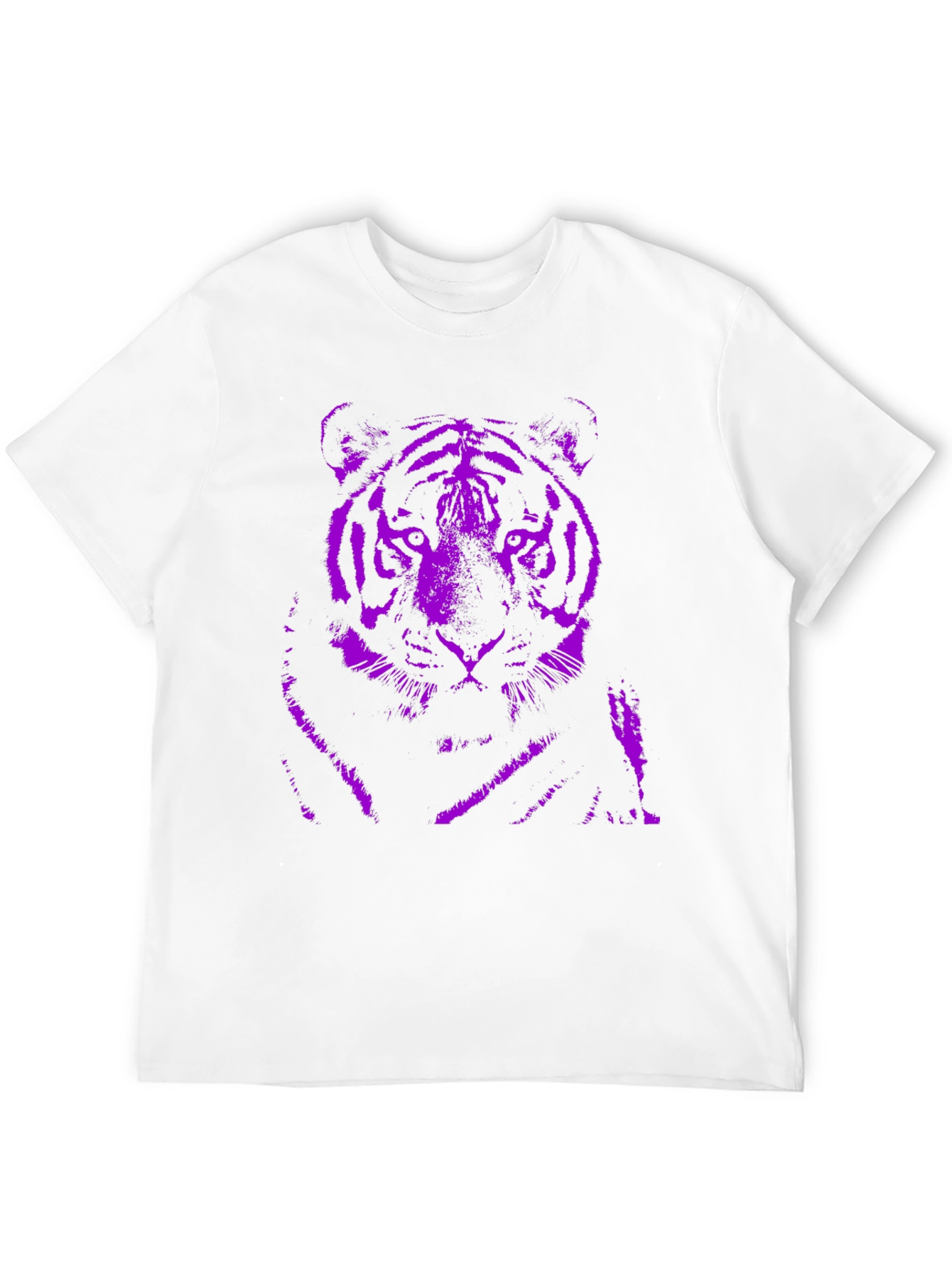 Purple Tiger Graphic Black T-Shirt