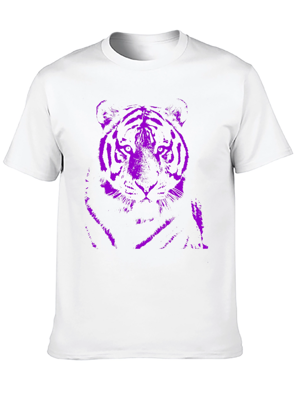 Purple Tiger Graphic Black T-Shirt