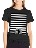 Optical Illusion Striped Vase Graphic Tee