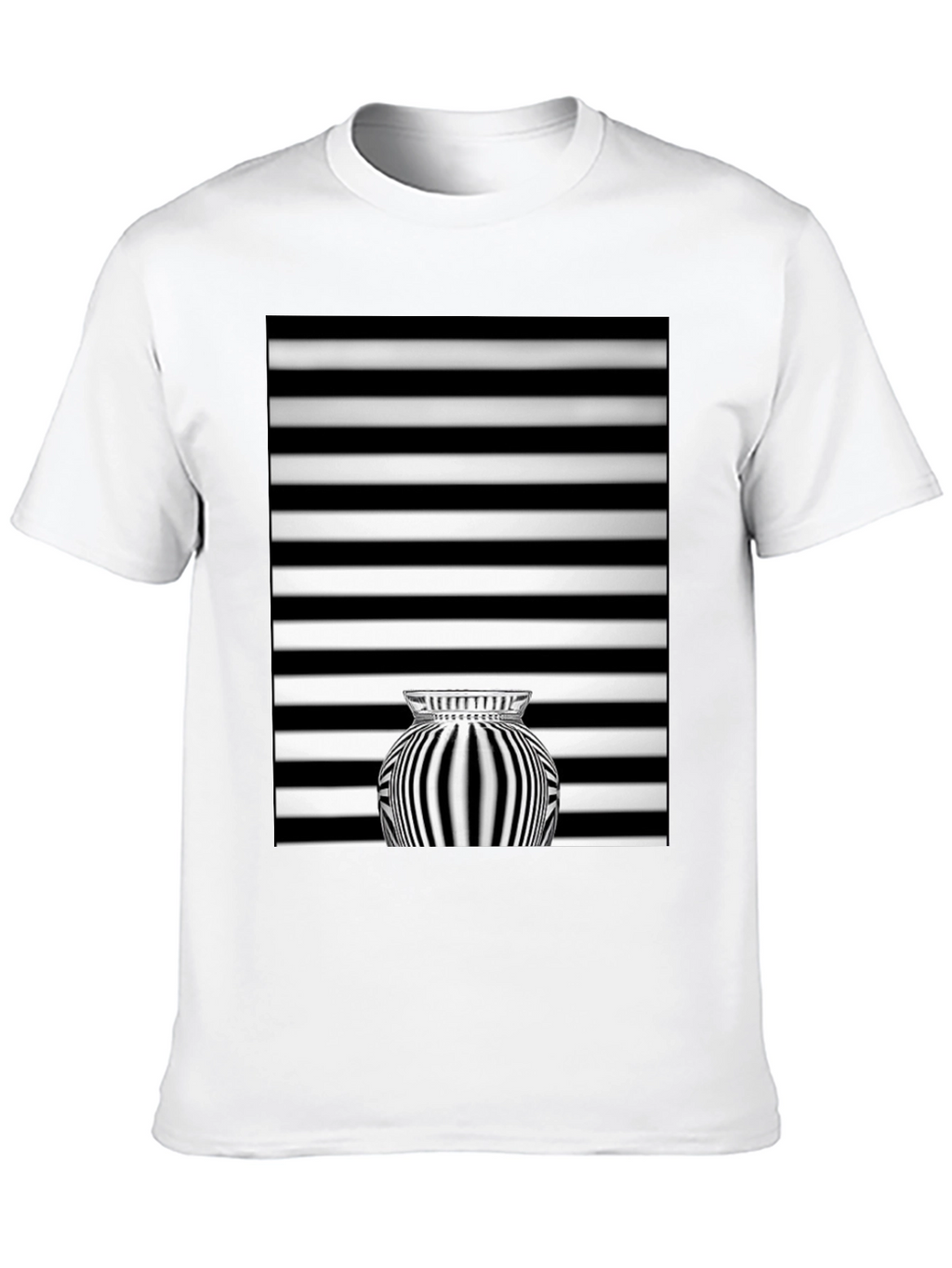 Optical Illusion Striped Vase Graphic Tee