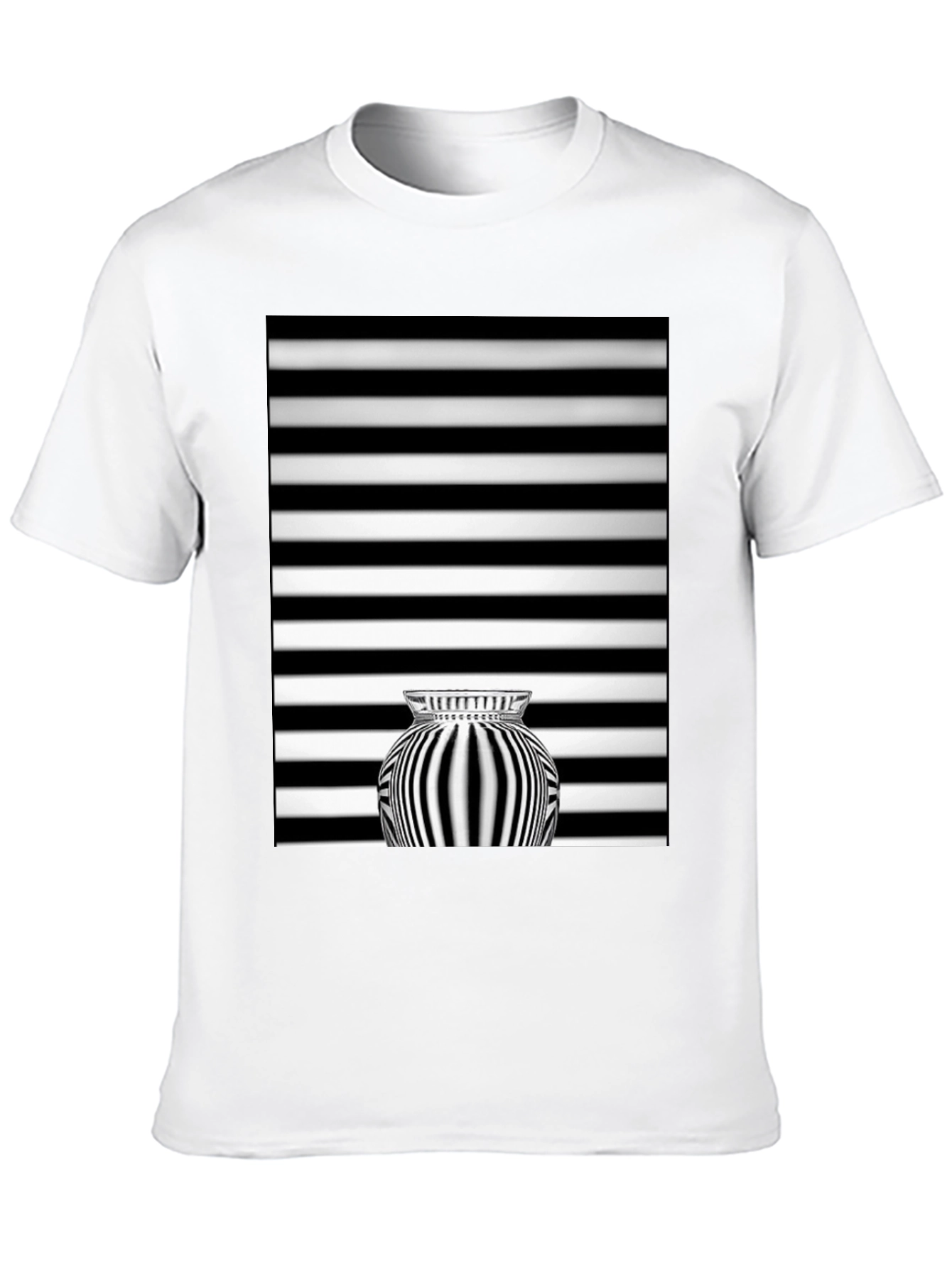 Optical Illusion Striped Vase Graphic Tee