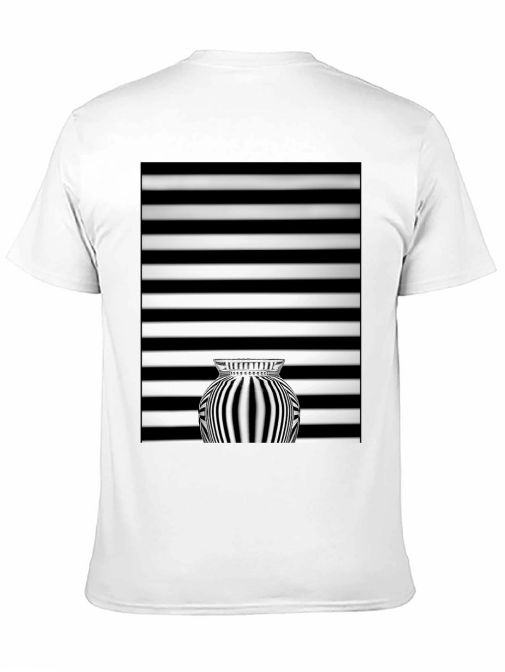 Optical Illusion Striped Vase Graphic Tee