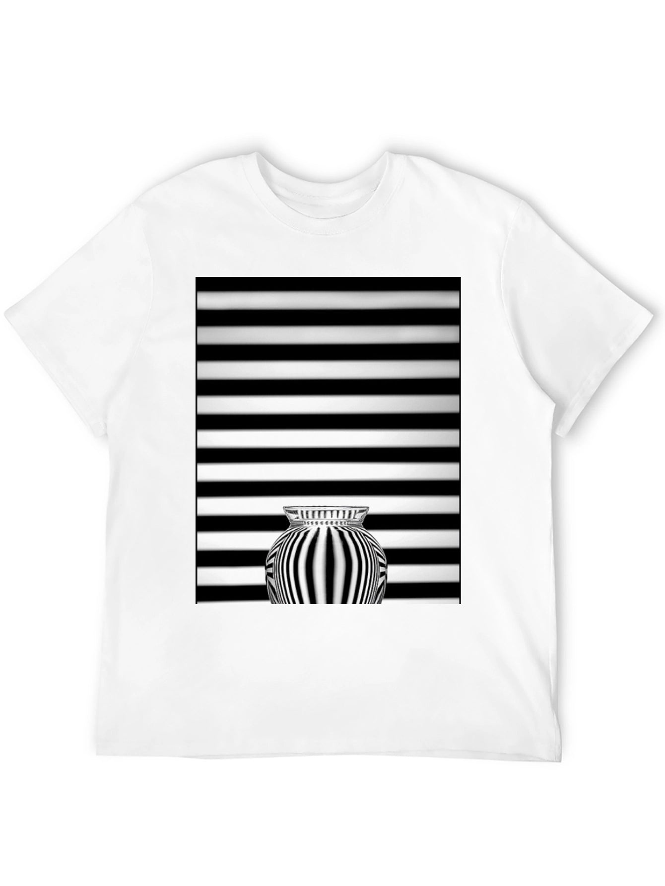 Optical Illusion Striped Vase Graphic Tee