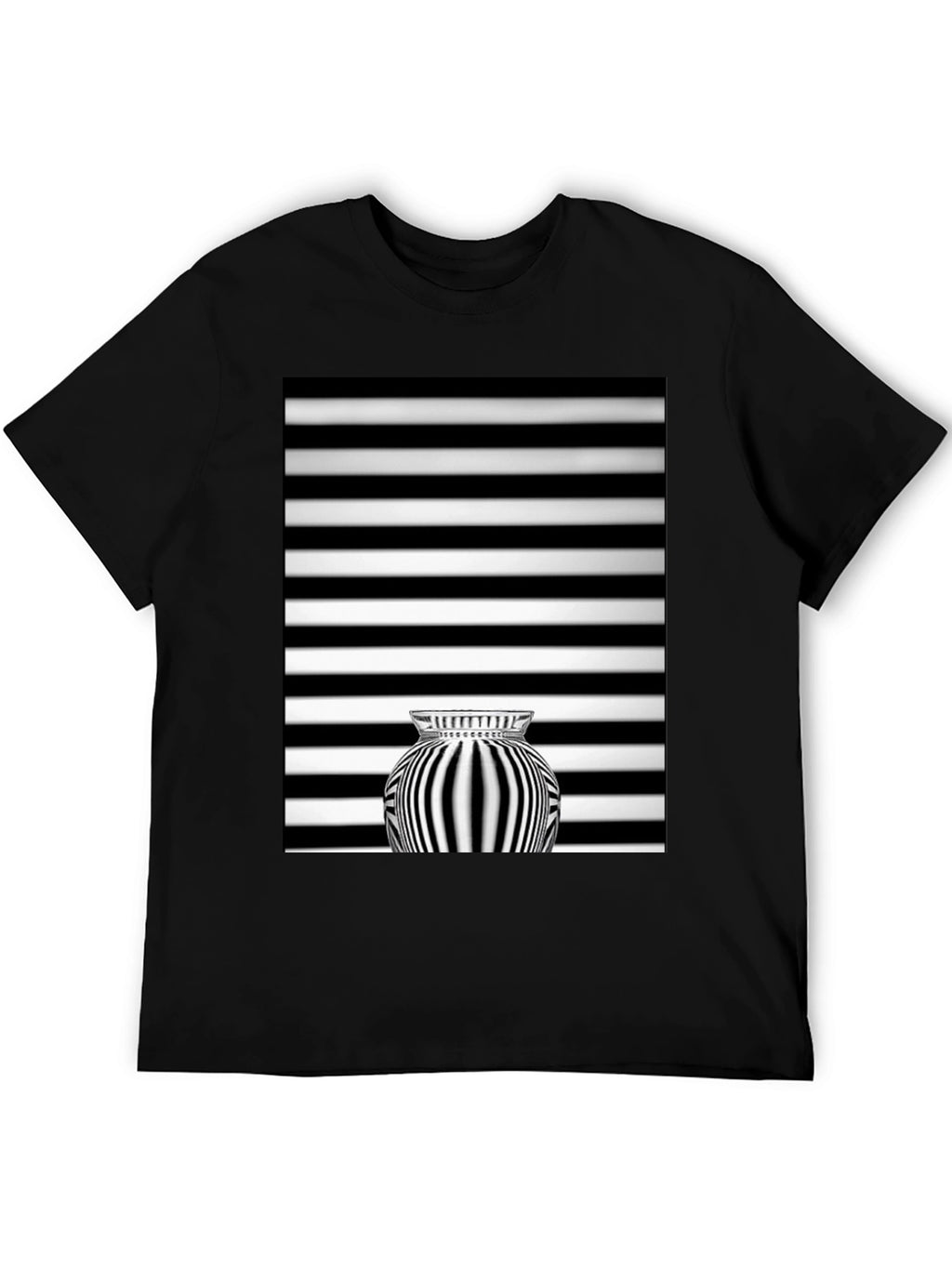 Optical Illusion Striped Vase Graphic Tee