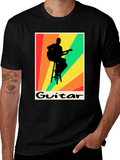 Retro Guitarist T-Shirt - Musical Silhouette Tee