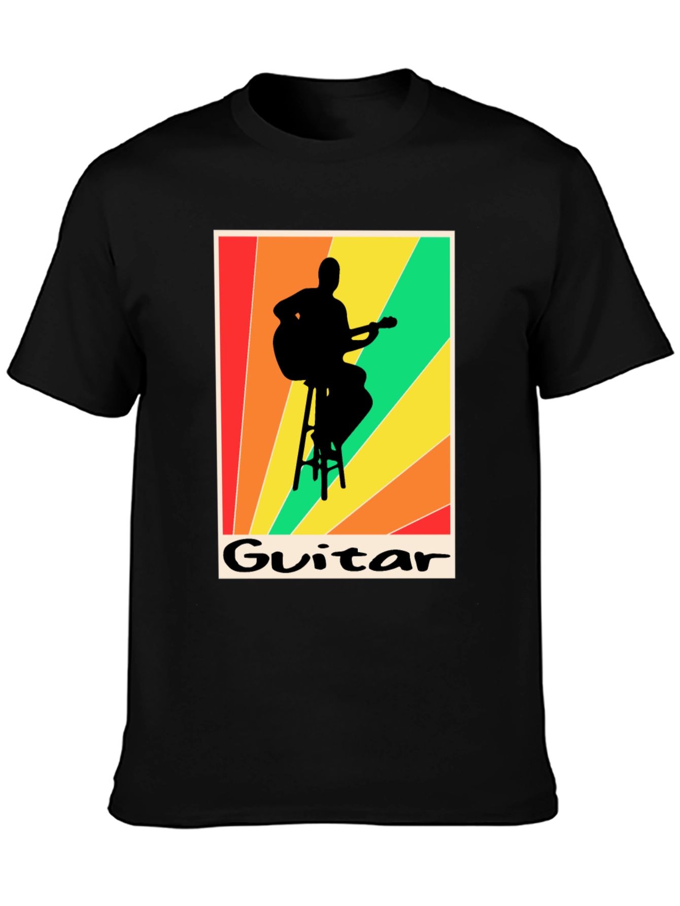Retro Guitarist T-Shirt - Musical Silhouette Tee