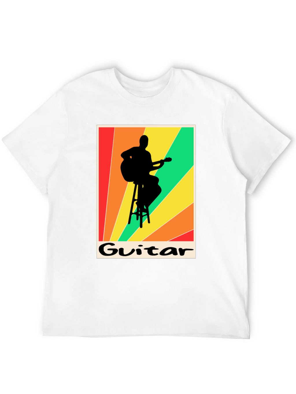 Retro Guitarist T-Shirt - Musical Silhouette Tee