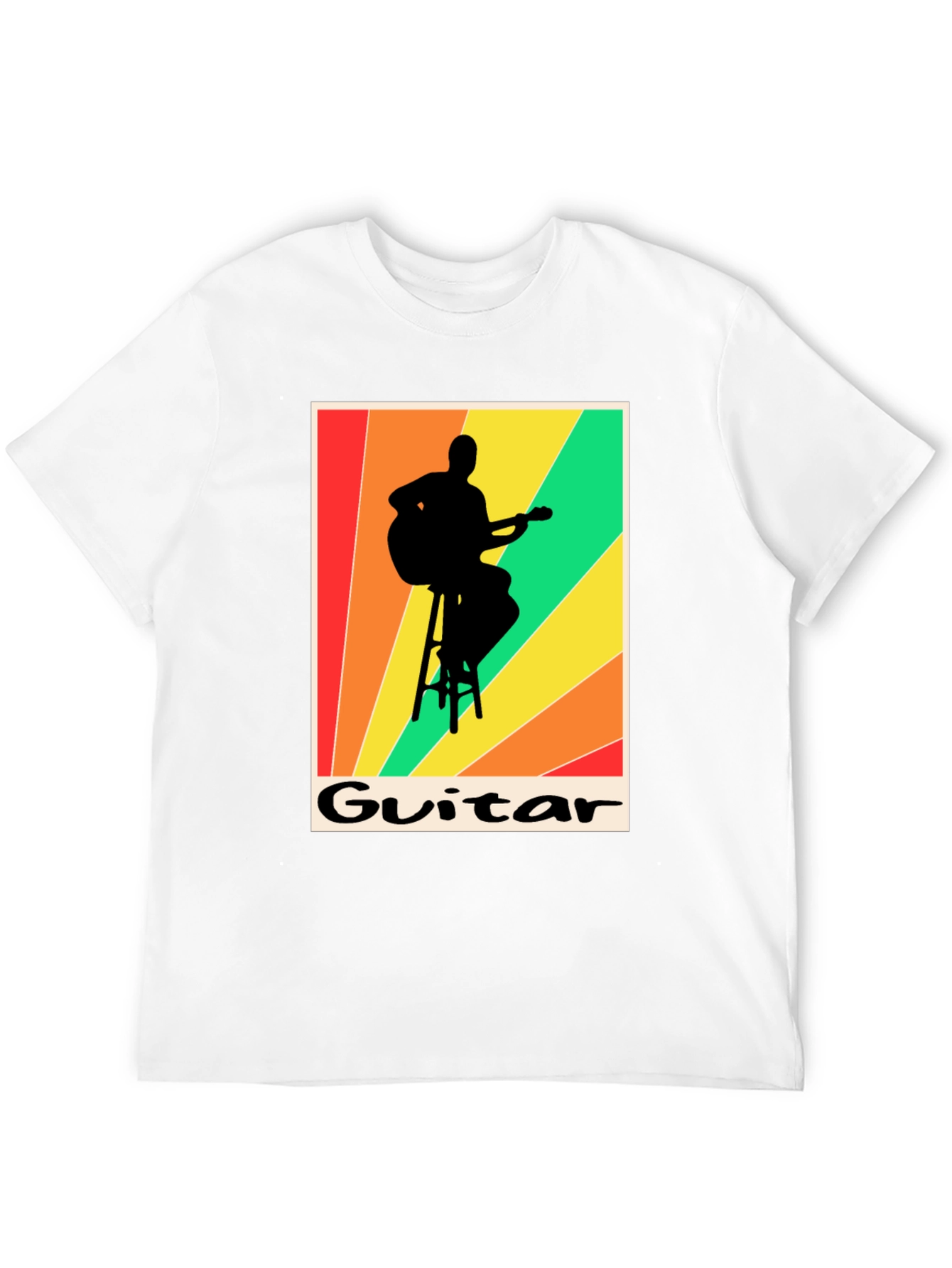 Retro Guitarist T-Shirt - Musical Silhouette Tee