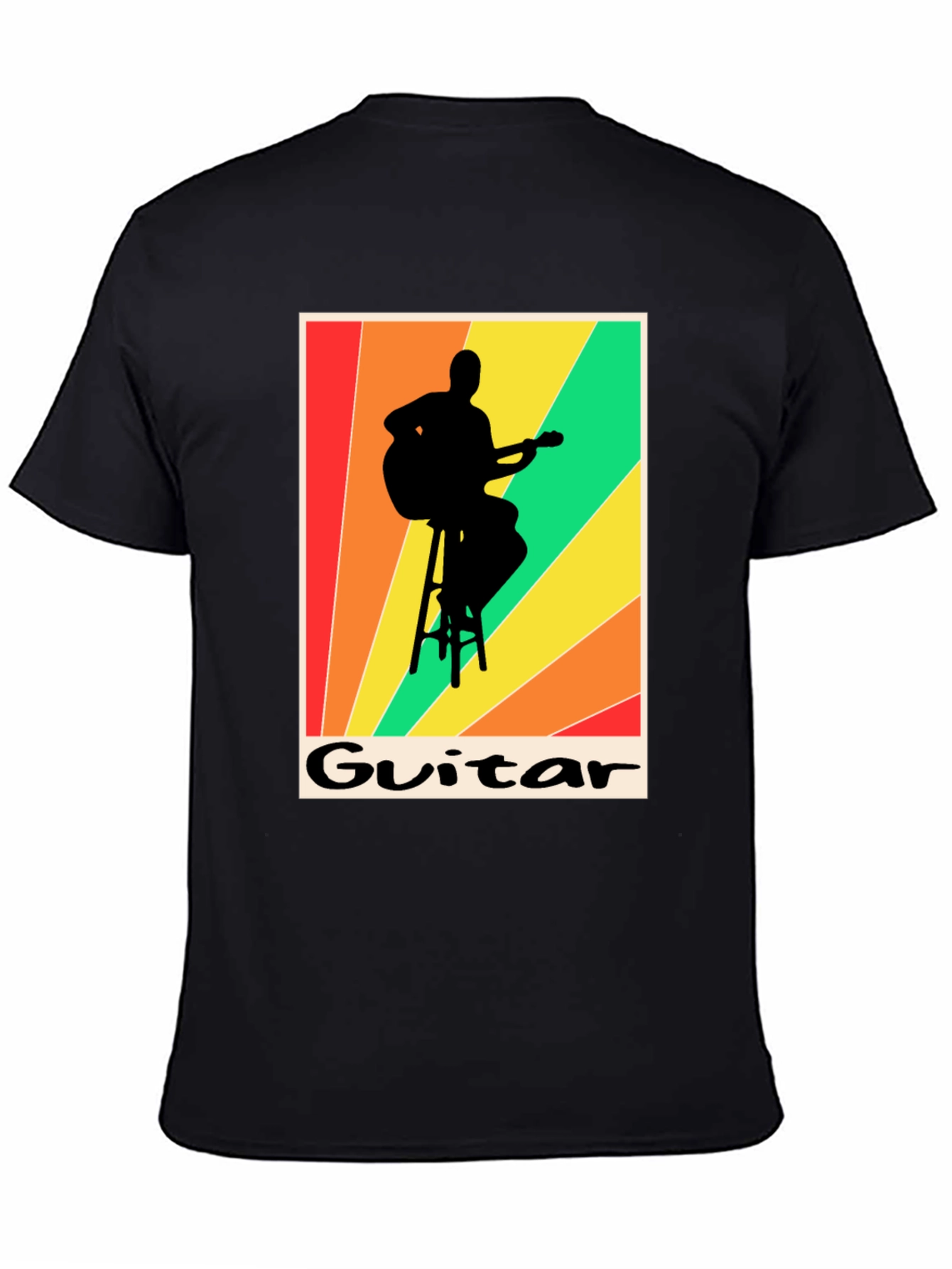 Retro Guitarist T-Shirt - Musical Silhouette Tee